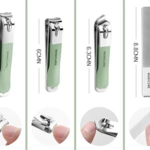 Purple 18-Piece Manicure and Pedicure Set - Stainless Steel Nail Clipper Kit | Professional Nail Care Grooming Tools | Compact Portable Case