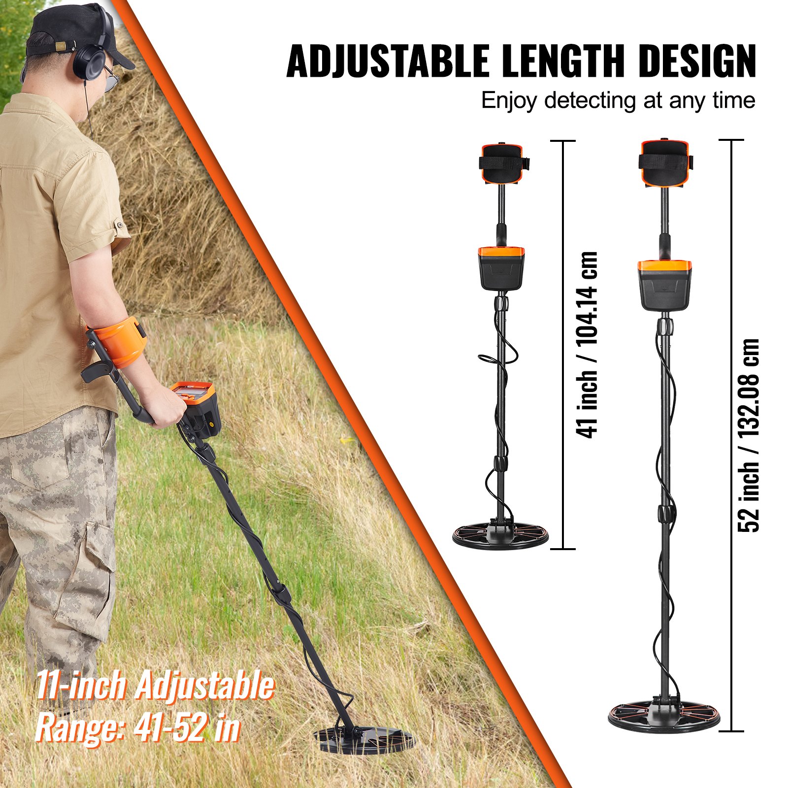 Metal Detector for Adults&Kids, 250mm, Professional Adjustable Higher Accuracy Gold Detector, IP68 Waterproof Coil with LCD Display 7 Modes Advanced DSP Chip, for Detecting Gold Treasure Hunting