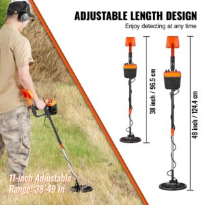 Metal Detector for Adults & Kids, 8", Professional Adjustable Higher Accuracy Gold Detector, IP68 Waterproof Coil with LCD Display Advanced DSP Chip, for Detecting Gold Coin Treasure Hunting